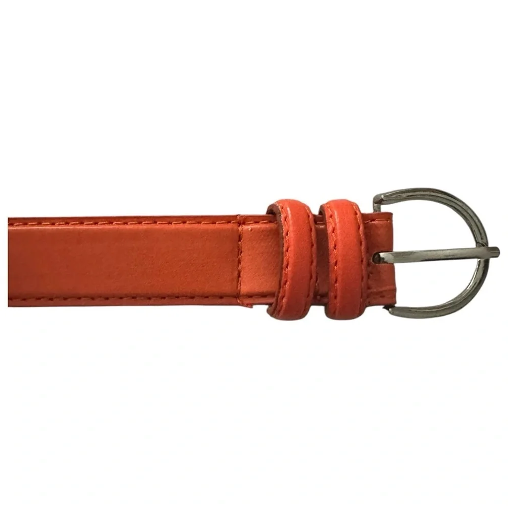 Genuine Leather Orange Belt Sz M EUC